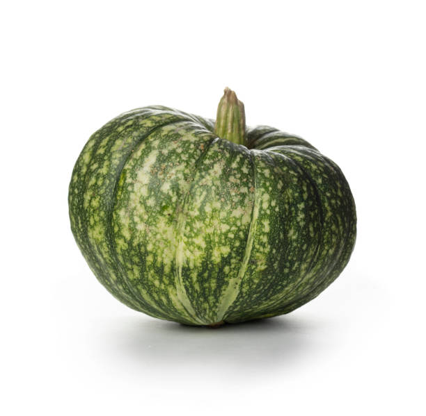 istock Ripe green pumpkin isolated on white background 1183560628