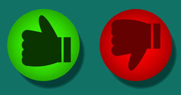 istock Like and dislike button thumb up, thumb down dark stock - Illustration 1183561630