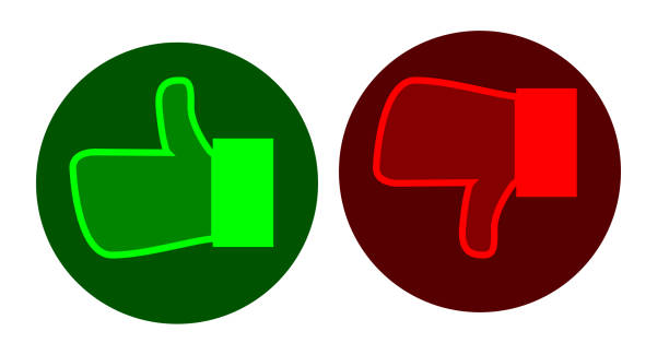 ilustrações, clipart, desenhos animados e ícones de polegares para cima e polegares para baixo botões no fundo branco - ilustração - social networking moving down thumbs up disgust