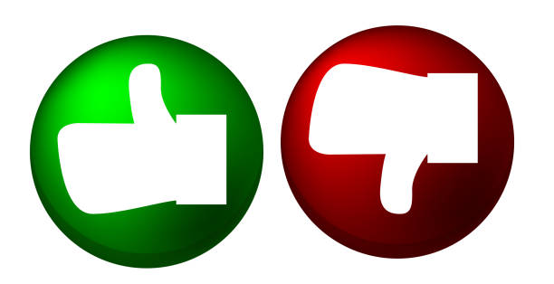istock Thumbs up and thumbs down buttons stock - Illustration 1183561851