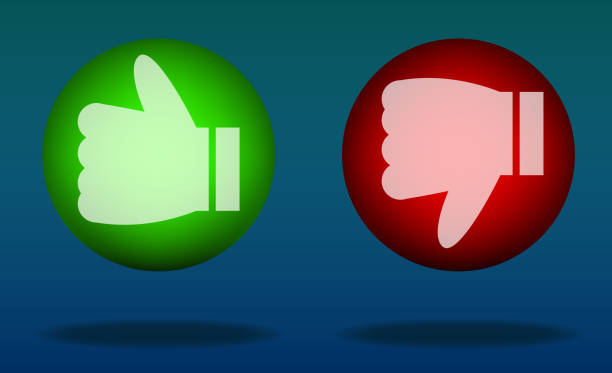 istock Like and dislike buttons, Thumbs up and thumbs down buttons with shadows stock - Illustration 1183562185