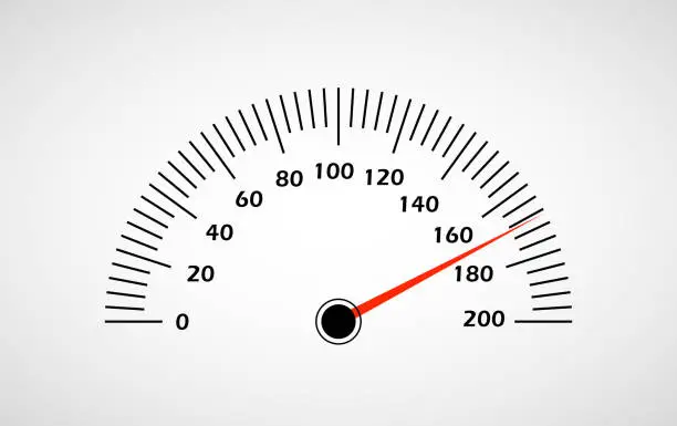 Vector illustration of Vector illustration of a speedometer