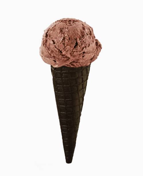 istock Chocolate  ice cream in the cone on white background with clipping path. 1183562901