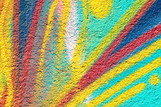 kolorowe graffiti tło, full-ramkowy obraz o żywych kolorach - graffiti surface level color image paint zdjęcia i obrazy z banku zdjęć
