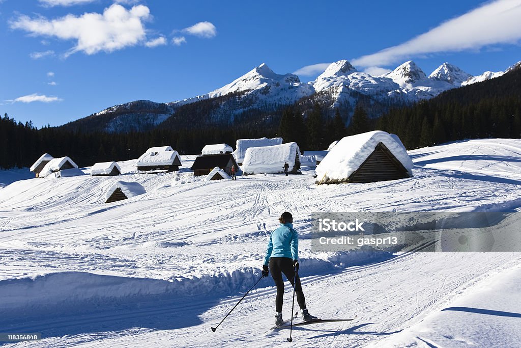 Recreativas esqui cross-country - Foto de stock de Alpes europeus royalty-free