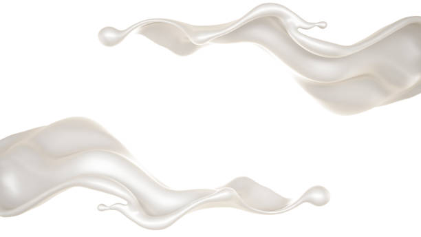 istock A beautiful, elegant splash of milk. 3d illustration, 3d rendering 1183568883