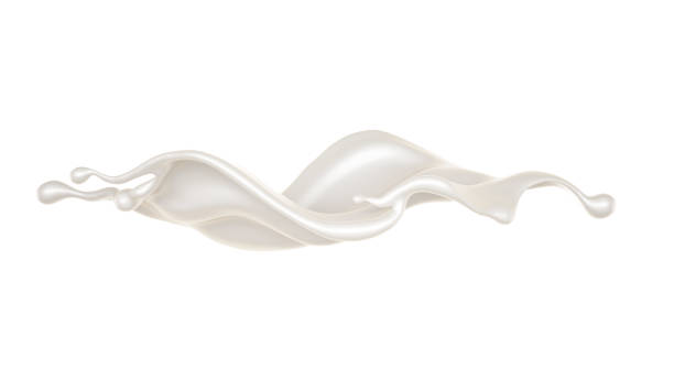 istock A beautiful, elegant splash of milk. 3d illustration, 3d rendering 1183568912