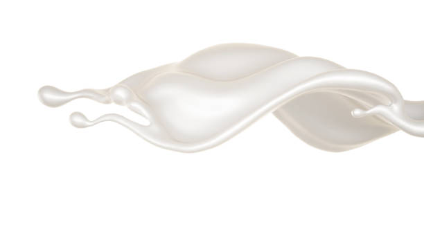 istock A beautiful, elegant splash of milk. 3d illustration, 3d rendering 1183568961