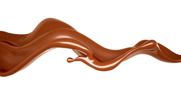 A beautiful, elegant splash of chocolate. 3d illustration, 3d rendering stock photo