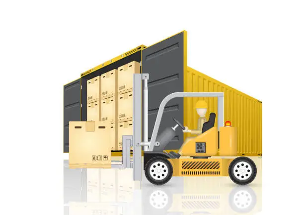 Vector illustration of cargo container vector