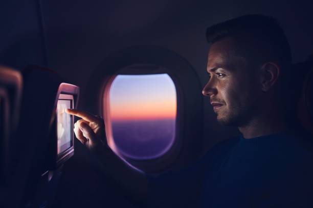 istock Man travel by airplane 1183570589