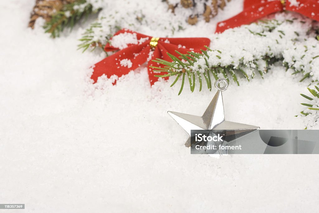 Christmas star in snow  Artificial Stock Photo
