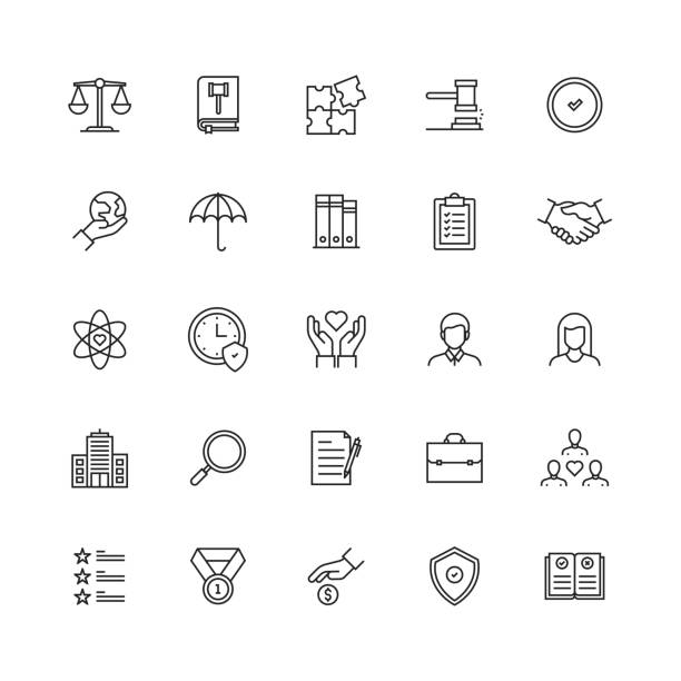 Simple Set of Business Ethics Related Vector Line Icons Simple Set of Business Ethics Related Vector Line Icons code of ethics stock illustrations