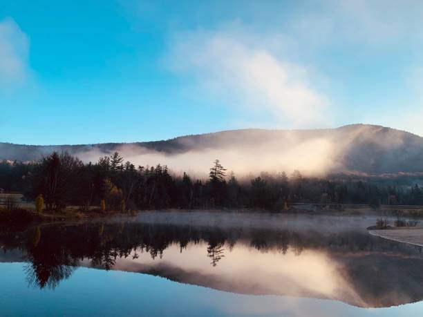 istock Morning mist reflections in the  NH Valley 1183576593