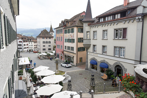 The Image shows the main medieval center with its church. Rapperswil is located in the canton of st.gallen and has a population of arround 27'000.