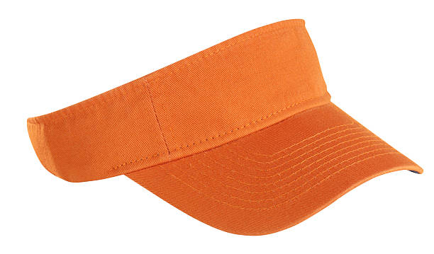 orange viseira de tênis - baseball cap cap isolated nobody - fotografias e filmes do acervo