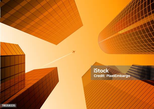Городской Фон — стоковая векторная графика и другие изображения на тему Абстрактный - Абстрактный, Архитектура, Башня