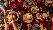 Typical swedish scandinavian christmas food smörgåsbord