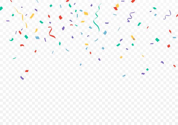 illustrations, cliparts, dessins animés et icônes de les célébrations colorées de confettis ont conception d'isolement sur le fond transparent - confetti illustrations