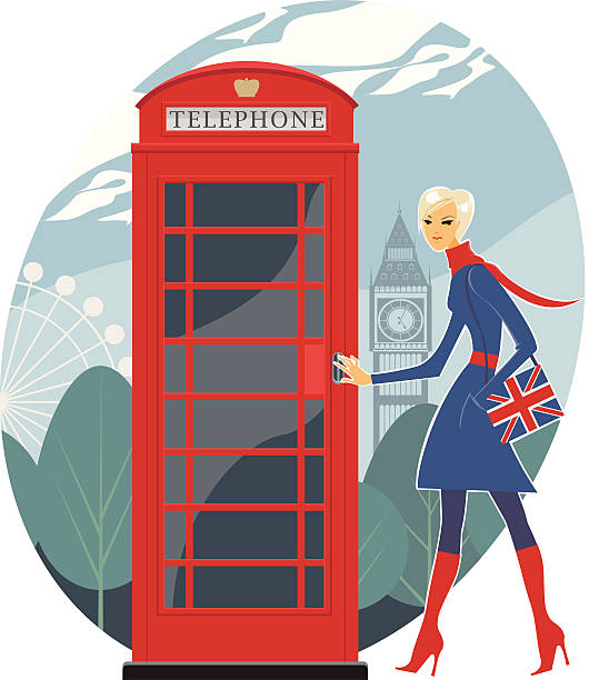 london telefon - pay phone telephone people women stock-grafiken, -clipart, -cartoons und -symbole