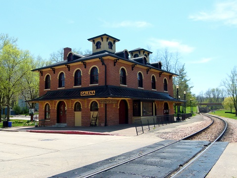 Fredericksburg, Texas - USA, April 28, 2023. Texas silver rush facade in old town Fredericksburg Texas