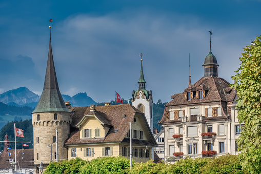 The old city of Lucerne (Luzern) in Central Switzerland