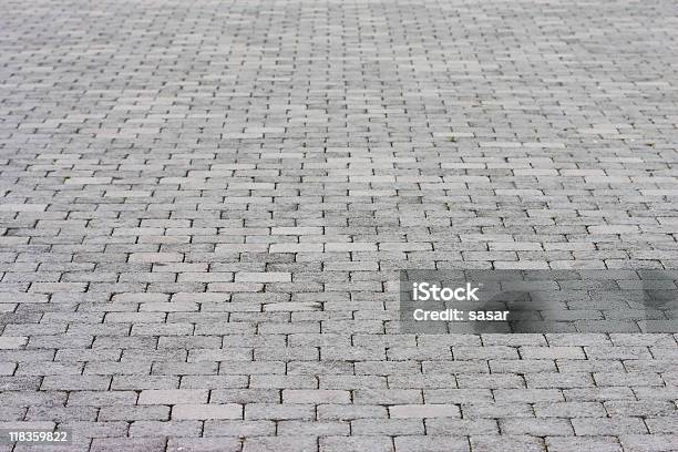 Standard Pavement Made Up Of Rows Of Grey Bricks Stock Photo - Download Image Now - Brick, Footpath, Backgrounds
