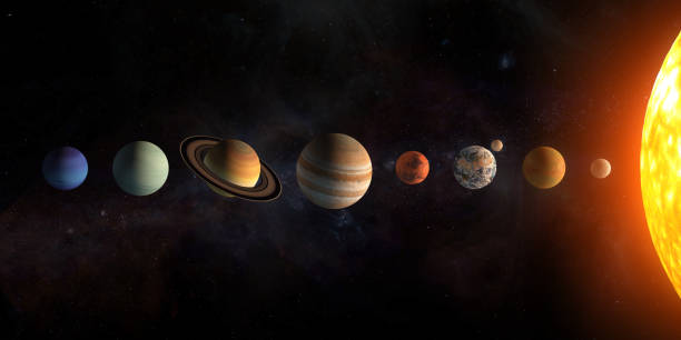 istock Solar system planets set. The Sun and planets in a row on universe stars background.Elements of this image furnished by NASA. 1183601346