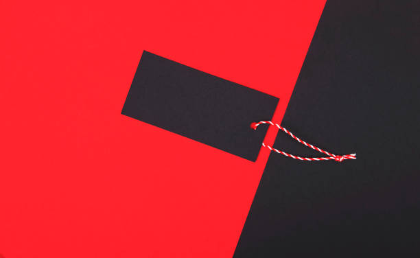 istock Black friday sale. Blank label on red. 1183601431