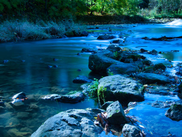 istock Blurred motion of Alzette river and stones 1183603109