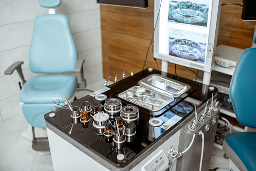ENT workstation with diagnostic equipment in the otolaryngology office