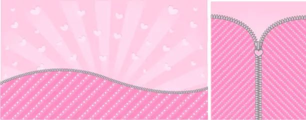 Vector illustration of Bright pink striped on pale background for a themed party in style doll surprised.