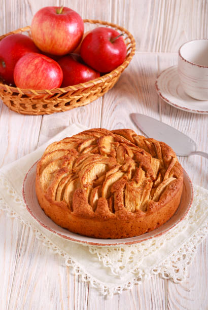 istock Wholemeal apple spicy cake, served 1183607272