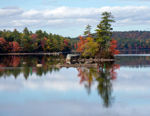Fall Foliage along Sebago Lake in Maine