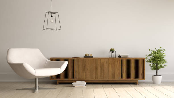 istock Interior of modern living room 3D rendering 1183613642