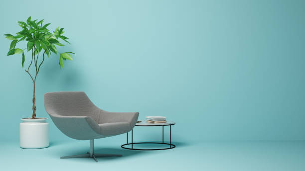 istock Interior of modern living room 3D rendering 1183613817