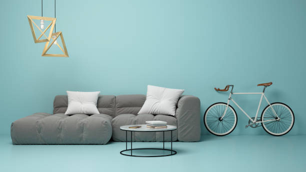 istock Interior of modern living room 3D rendering 1183613888
