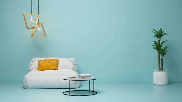 istock Interior of modern living room 3D rendering 1183613932