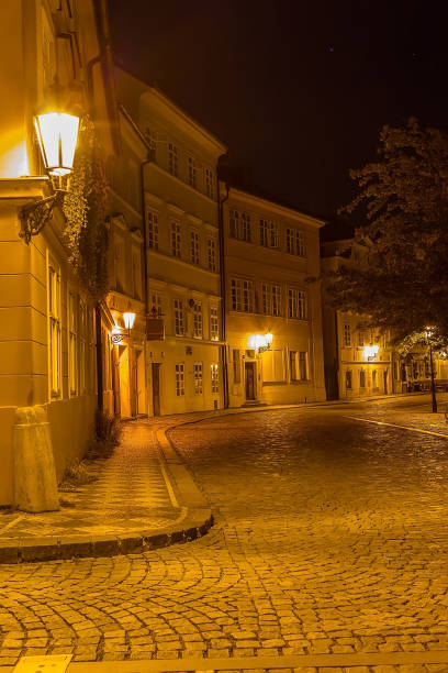 istock Residential complex in Prague at night 1183614202