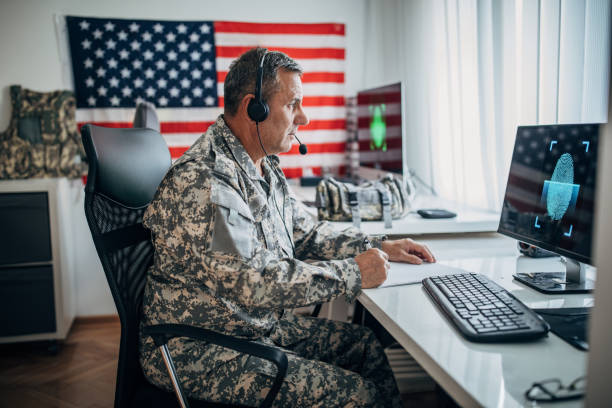 istock Senior soldier investigating crime 1183617644
