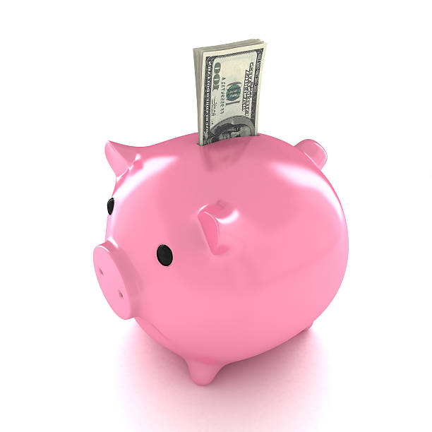 istock Piggy Bank with money 118362279