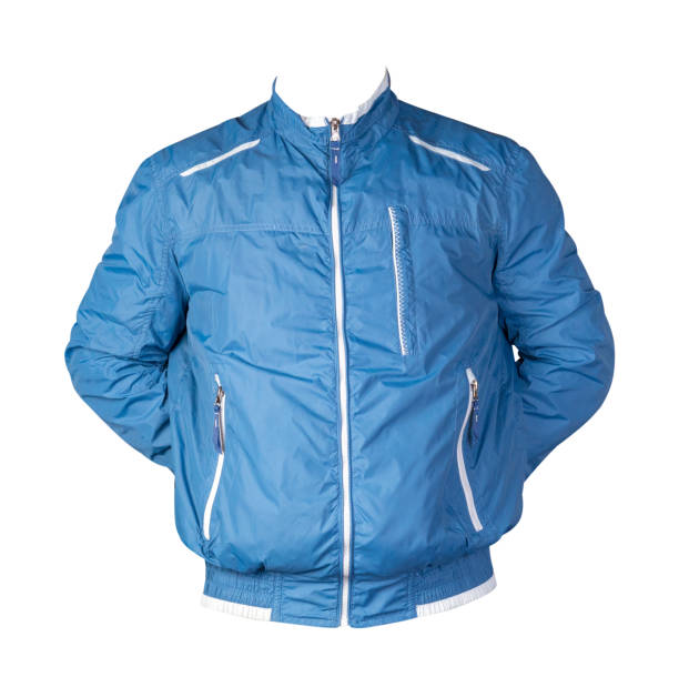 istock sports jacket isolated on a white background. Windbreaker jacket front view. 1183623647