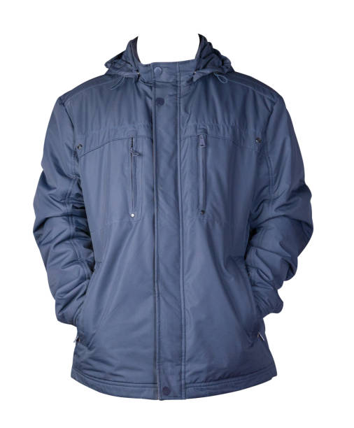 istock Men's jacket in a hood isolated on a white background. Windbreaker jacket front view. 1183623655