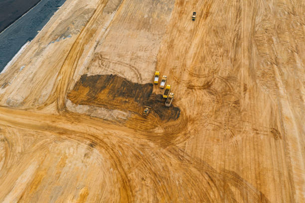 istock Aerial drone photography of a construction site. 1183627699
