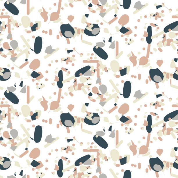 illustrations, cliparts, dessins animés et icônes de terrazzo grained sans couture motif vector de texture ouvragée. - grained