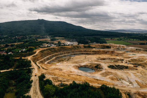 istock Aerial drone photography of a mining site. 1183632394