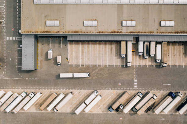 istock Aerial view of the distribution center. 1183632413