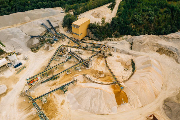 istock Aerial drone photography of a mining site. 1183632430