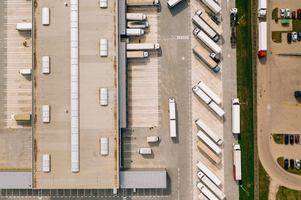 istock Aerial view of the distribution center. 1183632431