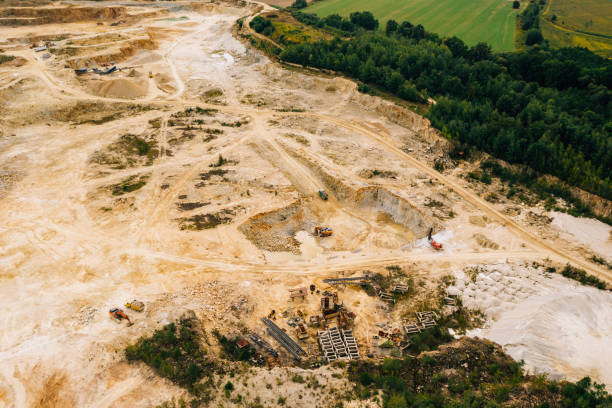 istock Aerial drone photography of a mining site. 1183632441